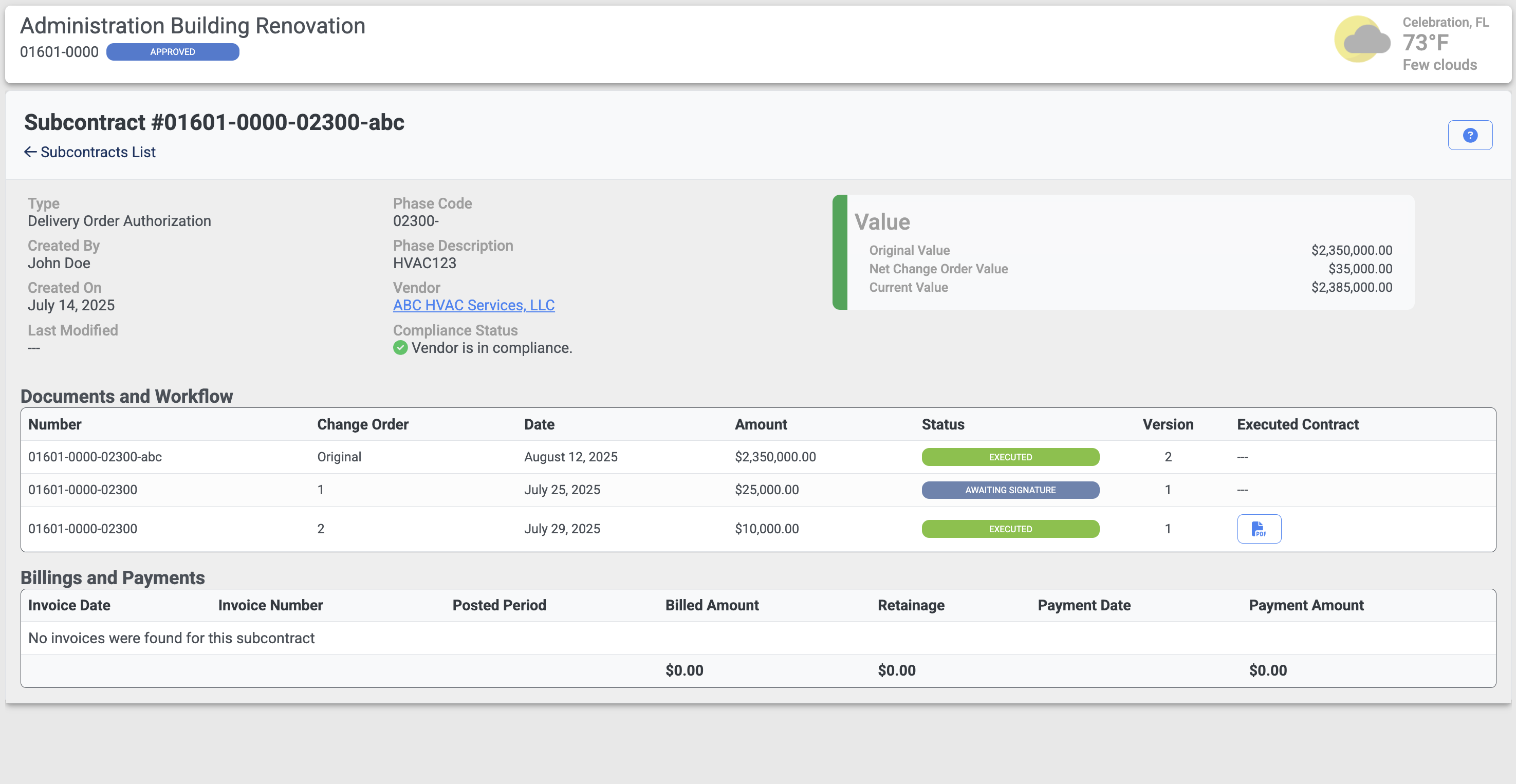 Subcontract Management
