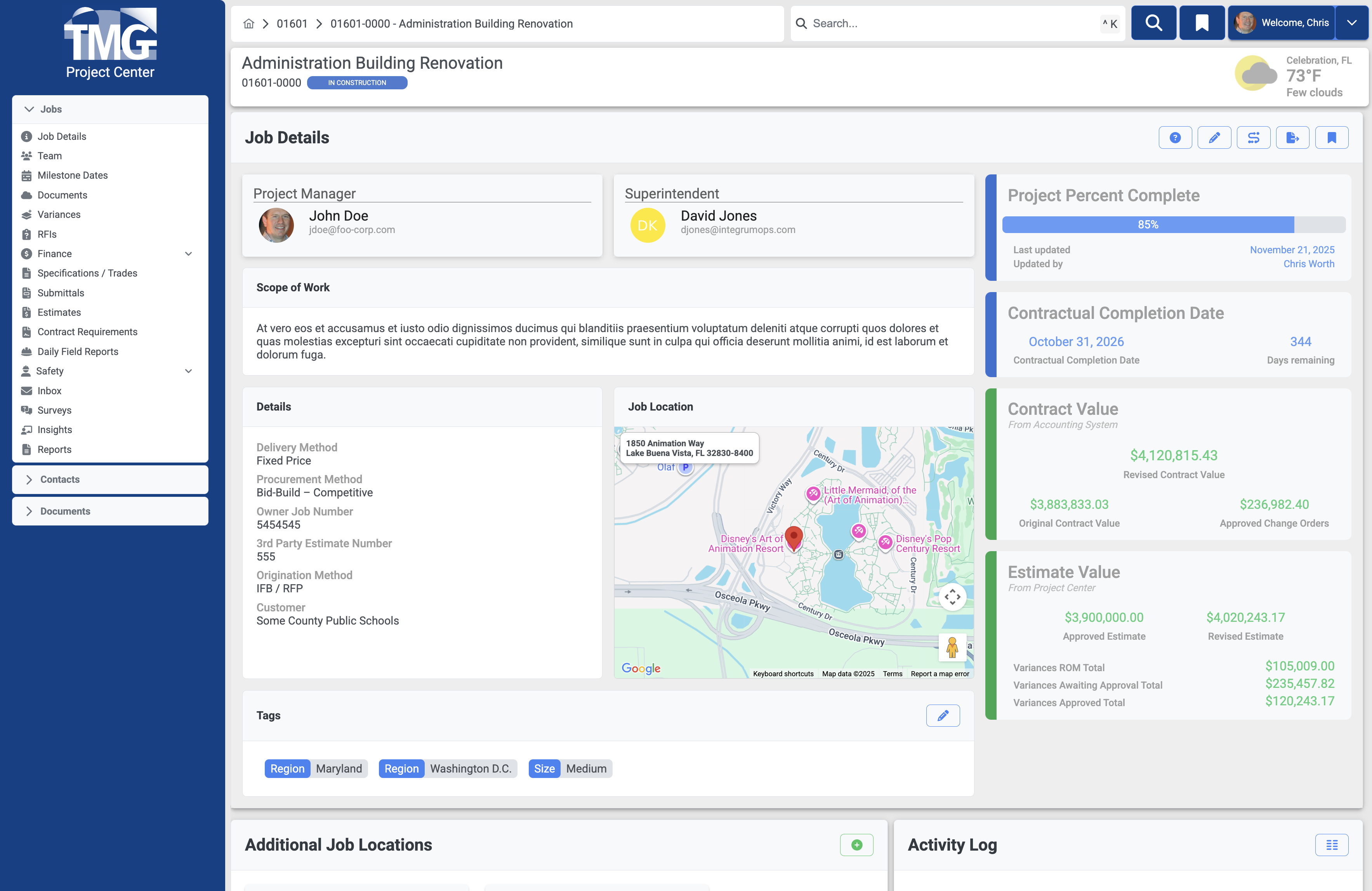 Detailed Job Dashboard